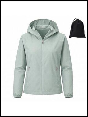 Women's Lightweight Packable Waterproof Rain Jacket Hooded Travel